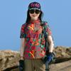 Camiseta Estampada de Secado Rápido para Mujer Cuello Alto Manga Corta Verano Delgada Transpirable Manga Media Deportes al Aire Libre Senderismo y Montañismo Ropa de Secado Rápido