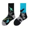 Calcetines originales de moda infantil AB color asimétrico dibujos animados longitud media otoño e invierno caramelos lindos calcetines de algodón para niños y niñas
