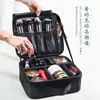 Bolsa de Maquiagem Grande Capacidade Kit Salão de Beleza Tatuagem Armazenamento de Cosméticos Divisória Multicamadas Tampa Estojo com Rodinhas para Cabelo