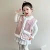 Chaleco con forro polar para niña, colección otoño e invierno 2026, chaleco infantil de nuevo estilo, prenda exterior de invierno engrosada para bebés niñas