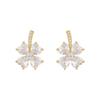 Aretes de Trébol de la Suerte con Incrustaciones de Diamantes de Lujo Ligero Estilo Coreano para Mujer ins Novedosos Nicho de Alta Gama Pendientes de Tuerca Aguja de Plata 925 Joyería para la Oreja al por Mayor