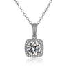 Collar de plata esterlina s925 con diamantes de venta caliente para transmisión en vivo de TikTok, collar con colgante femenino de temperamento de 1 quilate, bolsa cuadrada de moda, lote