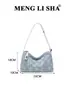 Bolsa Jeans com Strass Estilo Coreano Moda de Nicho para Mulheres 2026 Novo Modelo Bolsa de Mão Bolsa Tote Simples Versátil Bolsa de Ombro Transversal