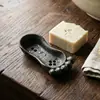 Ornamentação de Porta-Sabonete Criativo de Ferro Fundido Estilo Country Americano em Forma de Pé com Suporte de Drenagem, Essencial para Banheiro