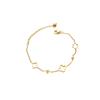 Pulsera Yunyao de Acero Inoxidable con Oro de 18 Quilates, Diseño Hueco de Trébol de Cuatro Hojas para Mujer con Perlas, Gama Alta, Versátil, Moderna, Nuevo Producto que No se Desvanece