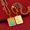 Tíbet Thangka Grueso Semi-Pintado a Mano Oro Ocho Santos Protectores Animal del Zodiaco Buda Thangka Collar Concha de Acero de Titanio