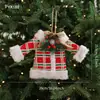 Decorações de Natal Tecido de Pelúcia Meias de Natal Chapéus Decorações de Roupas Decoração de Árvore de Natal Pequenos Pingentes