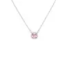 Collar Cubo de Azúcar Pequeño Cuadrado Flash Plateado Rosa Nuevo 2026 Lujo Ligero Exquisito Temperamento Dulce Cadena para la Clavícula
