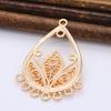 Colgante de borla de gotas de agua de cobre fundido 26*36 mm material para pendientes huecos de joyería DIY Accesorios para el cabello estilo chino