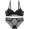 Lencería de Encaje para Mujeres con Poco Busto, Sujetador Push-Up con Aros, Soporte Lateral para el Pecho, Conjunto Cómodo de Verano, Realce para Poco Busto