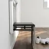 Banco plegable para cambiarse los zapatos apto para personas mayores, montado en la pared con reposabrazos, banco para cambiarse los zapatos con entrada oculta, taburete plegable de pared para baño