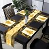 Bandeira de Mesa de Natal 2025 Poliéster Estampado Temu Feriado Festivo Toalha de Mesa de Cozinha Sala de Estar Toalha de Mesa de Entrada