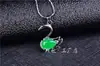 Pingente de Jade Malaio Colar com Inlay para Mulheres Pingente de Quartzo Jade