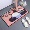 Tapete de Chão de Terra de Diatomáceas Desenho Panda Resistente à Sujeira Secagem Rápida Tapete para Pés Banheiro Tapete Antiderrapante Absorvente Secagem Rápida Tapete de Banheiro