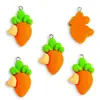Colgante de Conejo Zanahoria de Resina Lindo de Dibujos Animados Accesorios de Joyería DIY Colgante para Pulsera Llavero W495