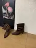 Primeiro Encontro Botas de Cano Curto Femininas Ji 2026 Novo Estilo Versátil Camurça Botas Western da Moda