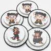 Versão de Teste de Amostra de Adesivos Redondos de Plástico Coloridos UV do Nezha e Ao Bing Estilo Chinês para Crianças Que Acendem ao Serem Tocados, Patches de Borracha Macia Laváveis
