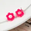 Acessórios para Brincos DIY Acrílico Macaron Flor Oca com Furo Agulha de Aço Materiais para Brincos Atacado