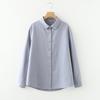 ¡Modelo Doméstico! Camisa de Manga Larga Versátil para Mujer, Estilo Japonés, Cuello de Muñeca, Color Puro, Algodón Cepillado, Para Primavera y Otoño, 2025