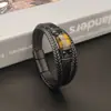 Popular Pulsera Tejida de Estilo Oscuro de Amazon con Piedra Natural Ojo de Tigre y Joyería de Cuero de Doble Capa de Moda para Hombre