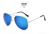 3026 gafas de sol coloridas gafas de aviador hombres y mujeres 3025 película de color gafas de sol reflectantes venta al por mayor de fábrica