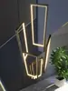Candelabro de escalera moderno minimalista villa edificio dúplex hueco loft hueco escalera giratoria minimalista caja ultralarga iluminación