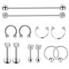 Piercing de nariz lip stud industrial ear studs barbell Europeu e americano popular personalizado ear studs piercing de orelha dupla Amazon ebay terno