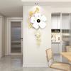 Reloj de Pared para Sala de Estar, Uso Doméstico, Estilo Crema con Decoración Floral, Reloj de Pared Silencioso para Comedor, Instalación sin Taladrar, Dropshipping Disponible