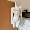 Conjunto de duas peças Lyocell de manga longa com bustiê acolchoado + Conjunto de calça listrada estilo coreano, soltinha e modeladora