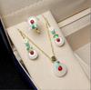 Pendientes colgantes de jade Dongling con incrustaciones de jade dorado natural de Xinjiang, joyería de esmalte antiguo, regalo al por mayor