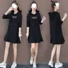 Nuevo Vestido de Moda Otoño e Invierno Manga Larga Holgado Talla Grande 100 kg Vestido con Capucha de Cola de Pez para Mujer Tendencia