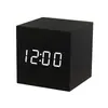 Fábrica Fuente Venta al por Mayor Reloj de Madera LED Digital Luminoso Controlado por Voz Despertador Adorno de Escritorio Regalo Despertador para Estudiantes