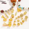 Cuentas Espaciadoras Perforadas Estilo Chino Chapadas en Cobre Antiguo Oro de 18 Quilates Cuentas Sueltas Colgante Pequeño Pulsera DIY Collar Accesorios de Joyería Decoración Colgante