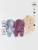 Algodón Suave de Primavera y Otoño Ropa Nueva para Bebé Mameluco de Manga Larga para Recién Nacido Unisex Elástico Traje de Gateo Clase A Ropa para Niños