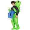 Ropa inflable de alien para Halloween Muñeco de performance de TikTok Disfraz divertido Accesorios de maquillaje Fantasma verde Ropa inflable para abrazar
