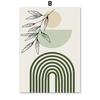 Líneas geométricas abstractas verdes frescas modernas planta beige Nórdico sala de estar dormitorio decoración pintura colgante núcleo mar periódico