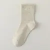 Calcetines de Algodón de Color Sólido para Mujer, Calcetines de Media Pantorrilla para Primavera y Otoño, Absorbentes de Sudor, Resistentes al Olor, Calcetines sin Costuras para Maternidad, Calcetines Holgados Zhuji al por Mayor