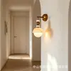 Luminária de parede de jade estilo vintage, luminária de parede retro imitação de mármore para cabeceira de quarto, luminária de parede vintage francesa para corredor, hall de entrada