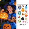 Transfronterizo Nuevo Al Por Mayor Halloween Dibujos Animados Pegatinas de Tatuaje Festivas Divertidas Calabaza Diversión Tatuajes Temporales para Brazo y Cara