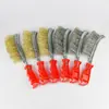 Cepillo de alambre para limpieza de ranuras de acero inoxidable, cuchillo, cepillo, herramienta de rectificado, pulido, eliminación de óxido, cepillo de alambre para ferretería con baño de cobre