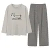 Pijama Nuevo para Mujer 2026, Algodón Puro, Manga Larga y Pantalón Largo para Primavera y Otoño, Ropa de Casa, Set Casual con Dibujos Animados Lindos para Primavera y Otoño