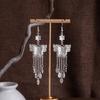 Pendientes Miao Étnicos de Borla Larga Estilo Nuevo, Pendientes Exagerados de Declaración de Moda Estilo Étnico de Plata Miao de Lujo Ligero