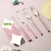 Conjunto de talheres PP de grau alimentício mais vendido internacionalmente, talheres dobráveis portáteis para viagens ao ar livre com caixa de armazenamento