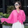 Elegante Cardigan de Chiffon com Mangas Finas de Verão para Mulheres, Capa, Proteção UV, Moda Casual, Roupas de Proteção Solar