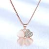 Pequeno Livro Vermelho Elegante Flor Folha Grama Colar Pingente Zircon Cristal Moda Colar Pingente Pingente Colar Jóias Atacado