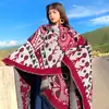 Viajes y Ocio de Otoño e Invierno Chal Retro Moda Casual Versátil Capa Bufanda Cómoda Transpirable Capa de Viaje Vacacional