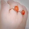 Anillo de Piedra Roja del Sur Natural, Exquisito Estilo Antiguo, Diseño Elegante, Abertura de Múltiples Garras, Anillo Aristocrático de Moda