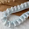 Acessórios de acabamento em renda plissada de bolinhas de camada dupla materiais DIY feitos à mão fita para bolsa de pendurar acessórios de cabelo porta-cartão decoração