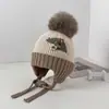 Moda Versátil Sombrero de Lana Integrado que Protege los Oídos Lindo Sombrero de Lana Grueso y Cálido Sombrero para Proteger los Oídos