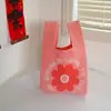 Bolsa de tricô bolsa de presente bolsa de presente atacado bolsa tote bolsa de lã lancheira bolsa portátil flores ins estilo fofo
